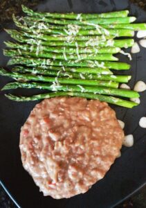 Roasted Asparagus with Refried Beans
